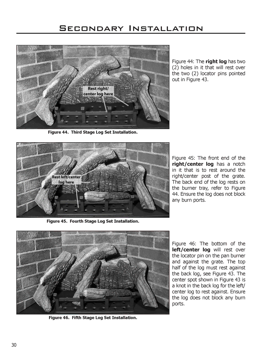 Enviro DV36 owner manual Third Stage Log Set Installation 