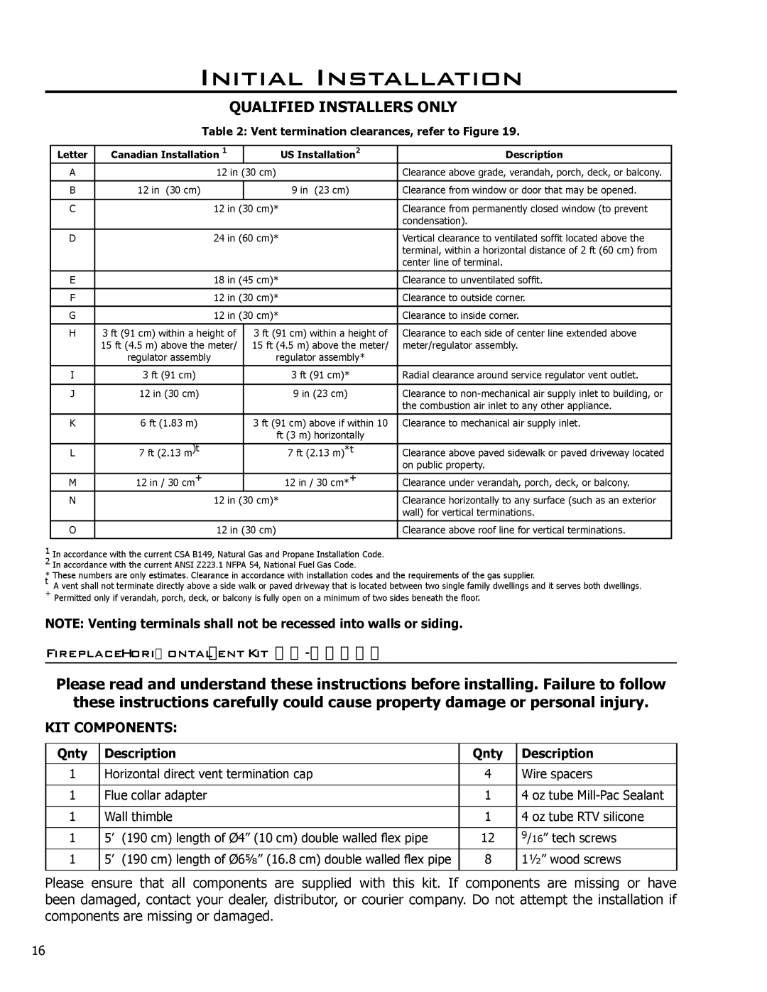 Enviro DV42DX owner manual KIT Components, Qnty Description 