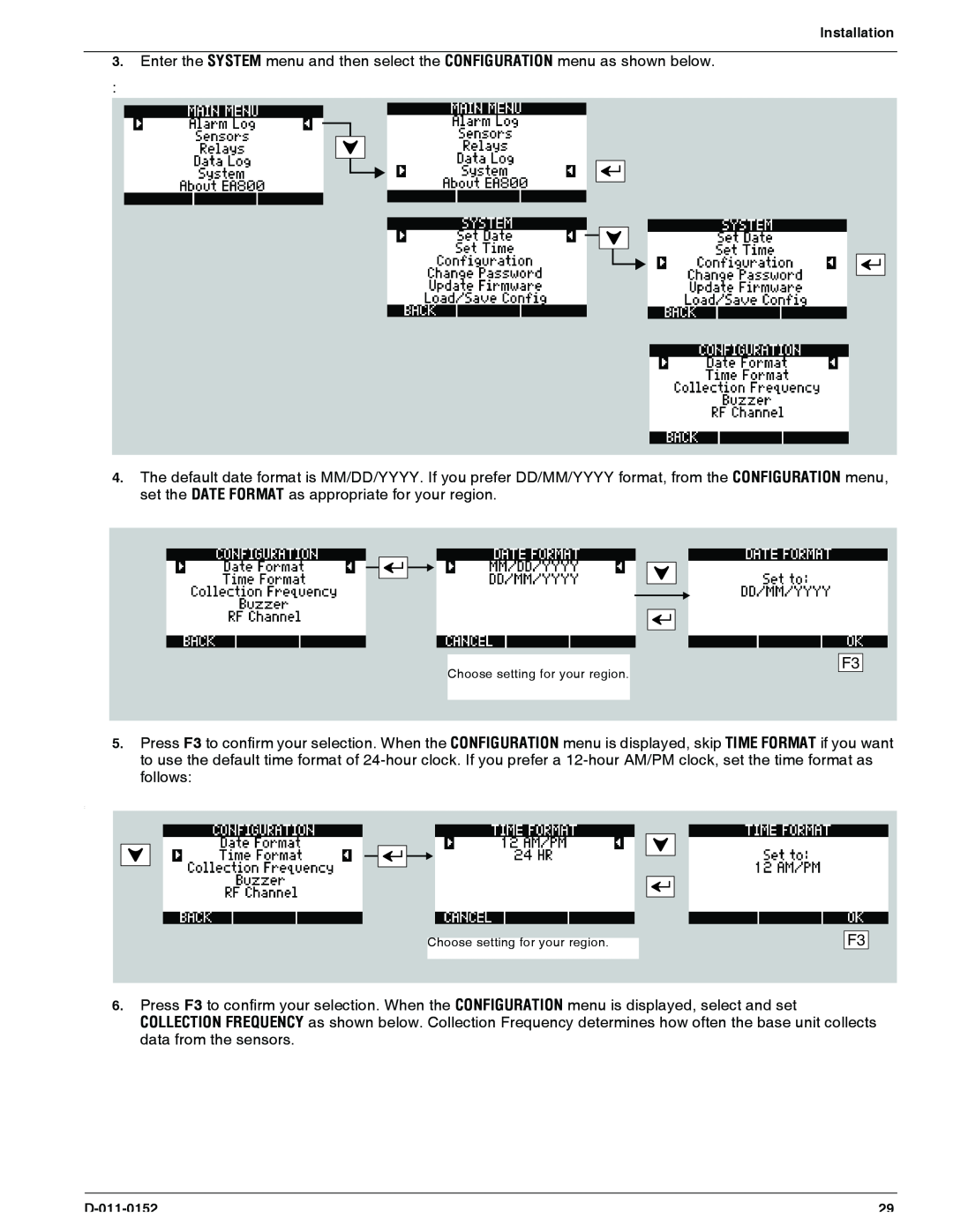 Enviro EA800 owner manual Enter the SYSTEM menu and then select the CONFIGURATION menu as shown below 