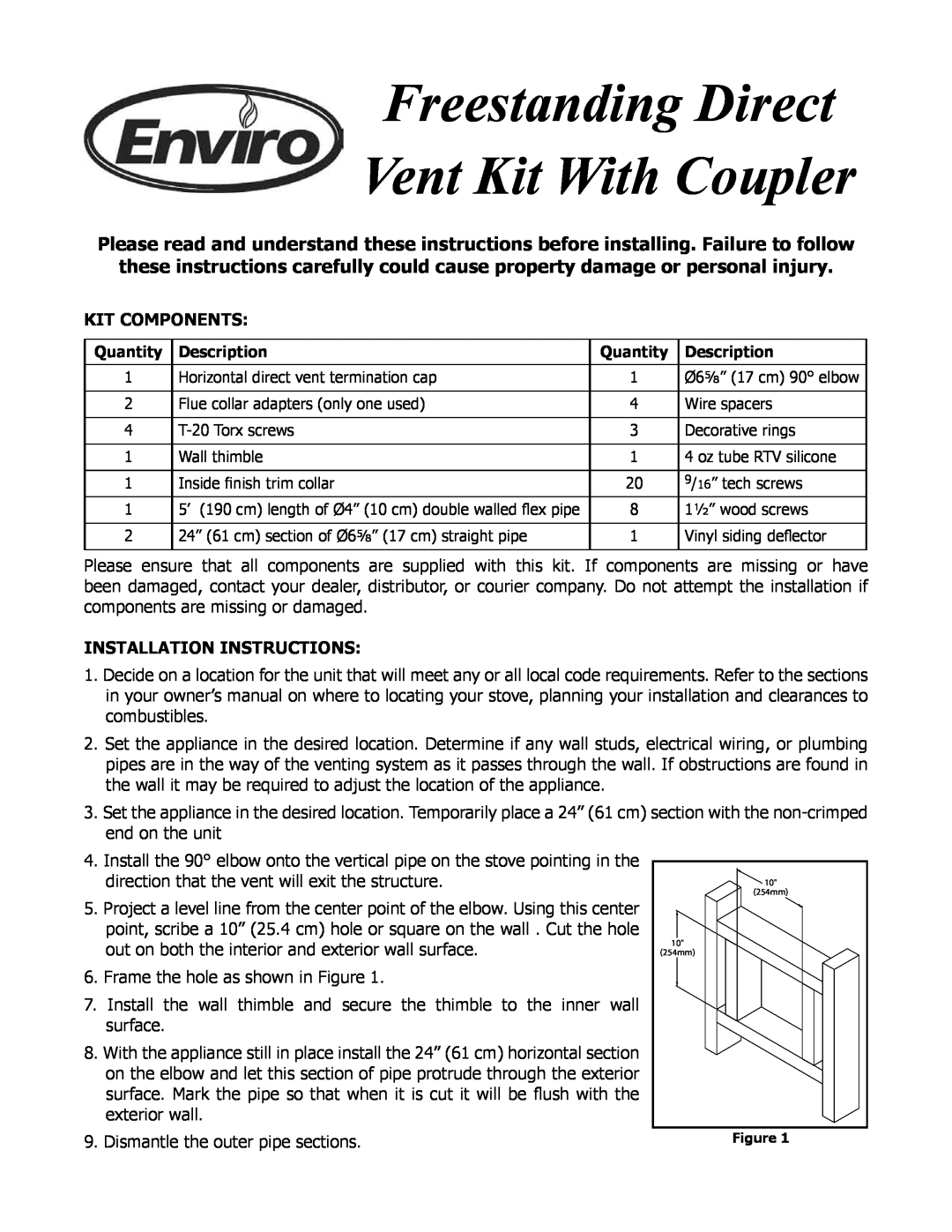 Enviro EC-061 installation instructions Kit Components, Installation Instructions 
