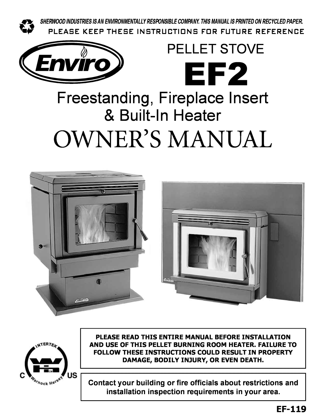 Enviro EF-119 owner manual Please Read This Entire Manual Before Installation, Damage, Bodily Injury, Or Even Death 