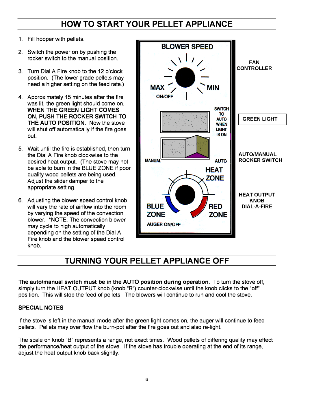 Enviro EF-II I technical manual How To Start Your Pellet Appliance, Turning Your Pellet Appliance Off, Special Notes 