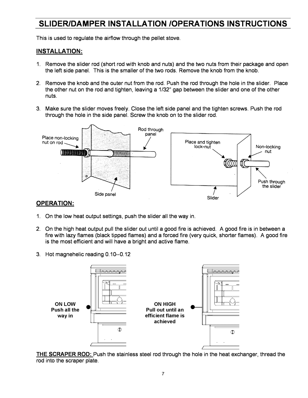 Enviro EF-II I technical manual Slider/Damper Installation /Operations Instructions 