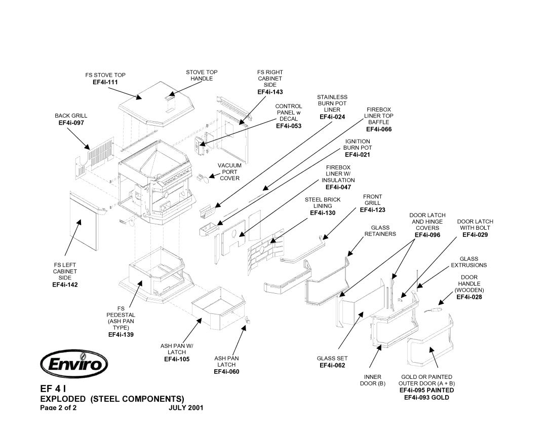 Enviro EF-IV I technical manual Exploded Steel Components 