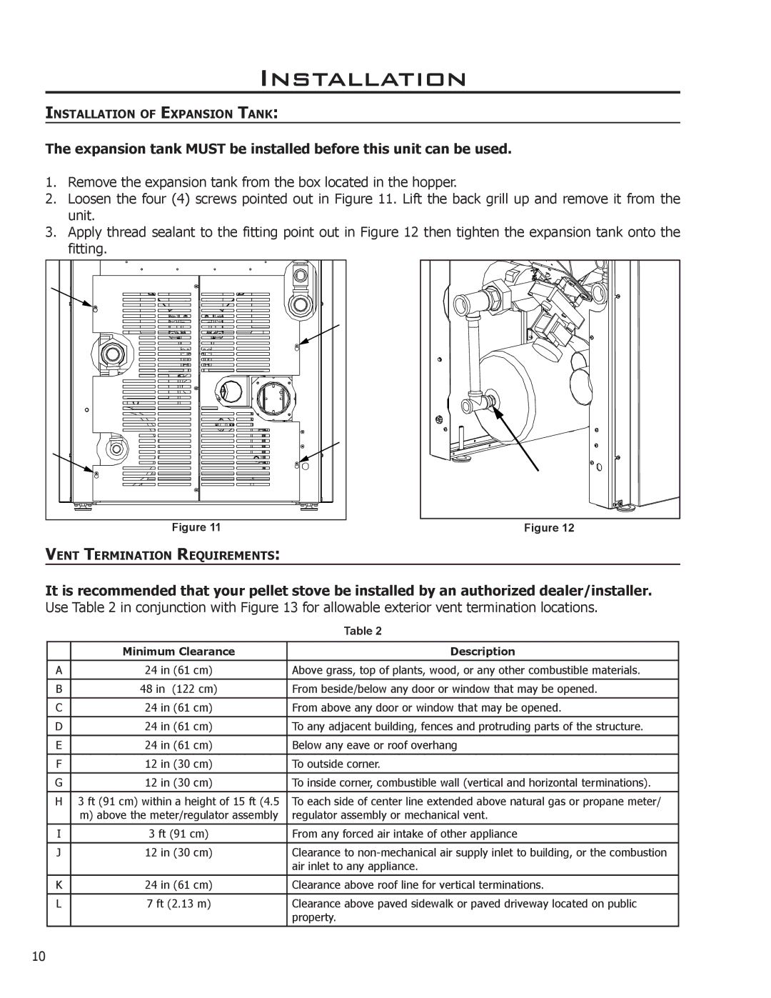 Enviro EF THERMO 28 technical manual Installation of Expansion Tank 