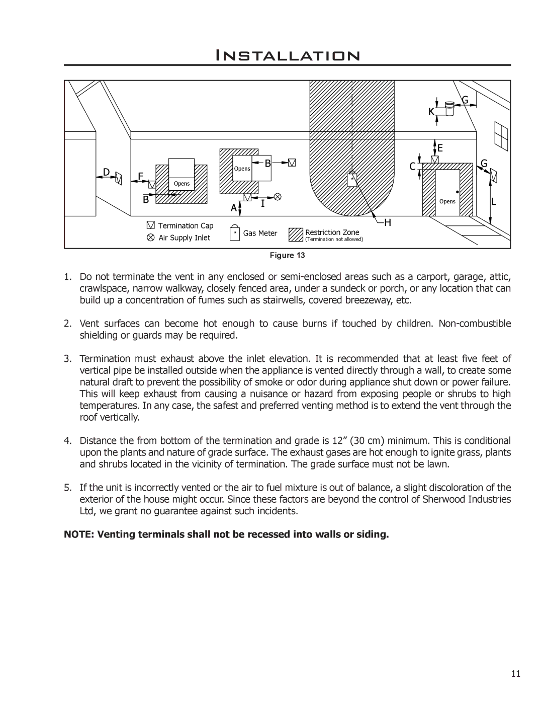 Enviro EF THERMO 28 technical manual Termination Cap Gas Meter Air Supply Inlet Restriction Zone 