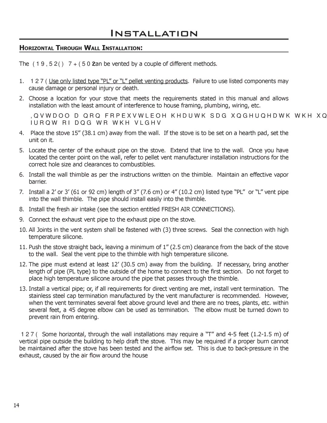 Enviro EF THERMO 28 technical manual Horizontal Through Wall Installation 