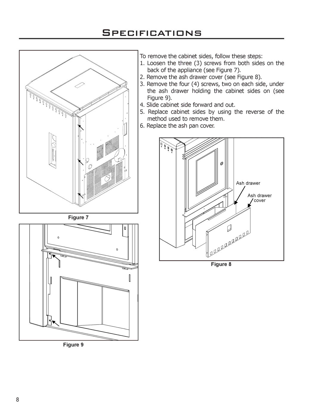 Enviro EF THERMO 28 technical manual Ash drawer Cover 