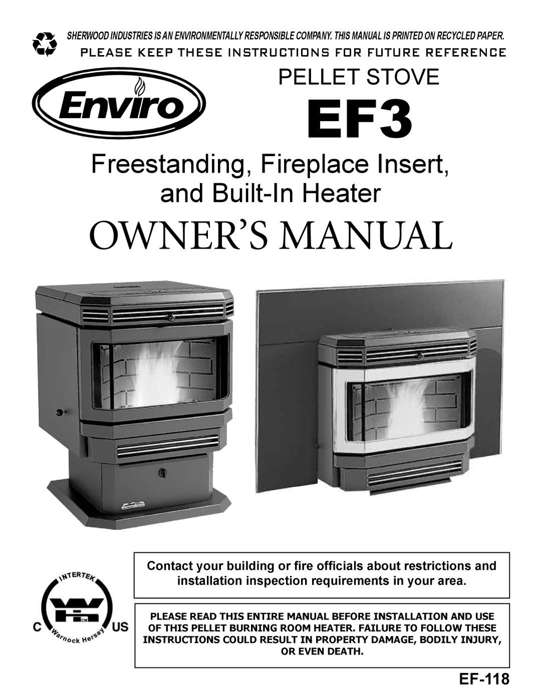 Enviro EF3 owner manual 