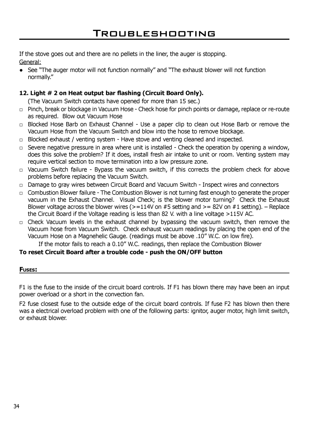 Enviro EF3 owner manual Fuses 