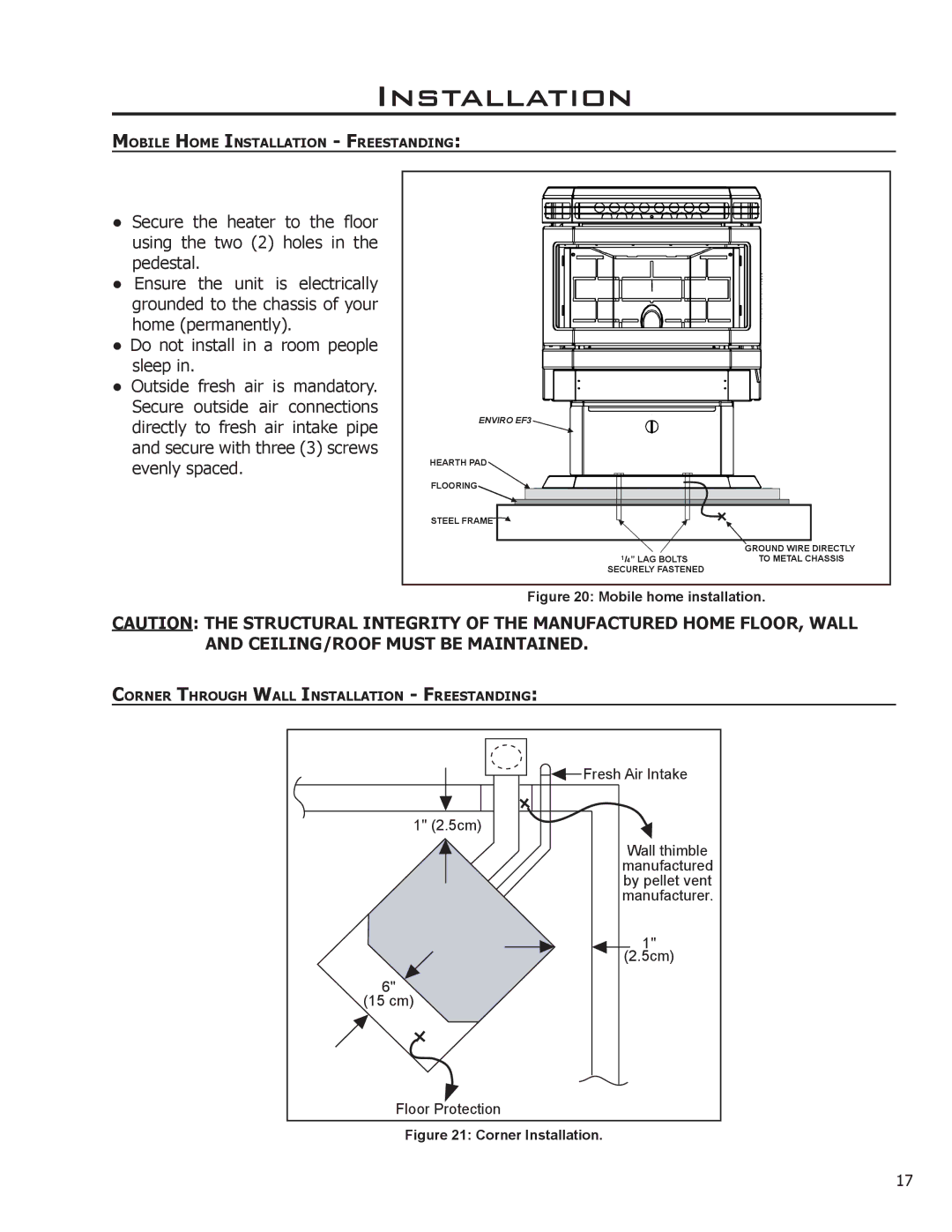 Enviro EF3 owner manual Fresh Air Intake 