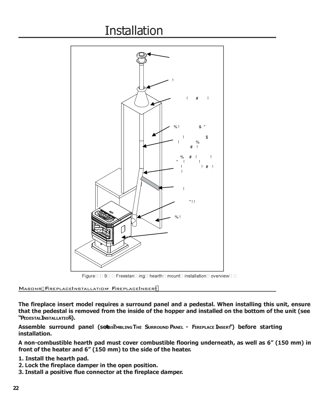 Enviro EF3 owner manual Freestanding hearth mount installation overview 