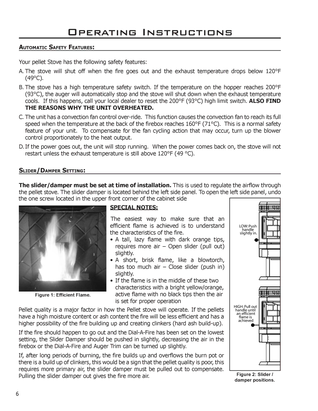 Enviro EF3 owner manual Operating Instructions, Reasons WHY the Unit Overheated, Special Notes 