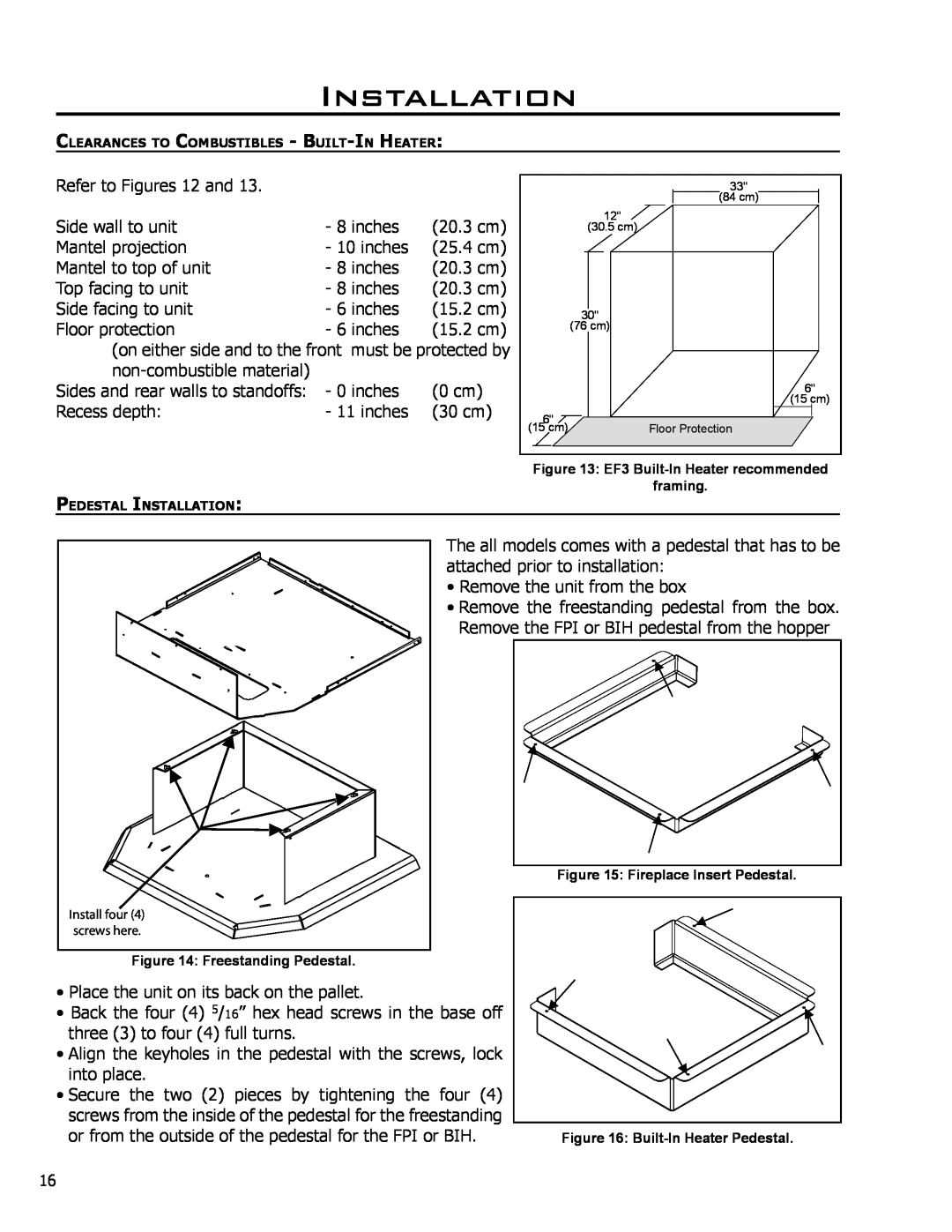 Enviro EF3 owner manual Installation, Refer to Figures 12 and 