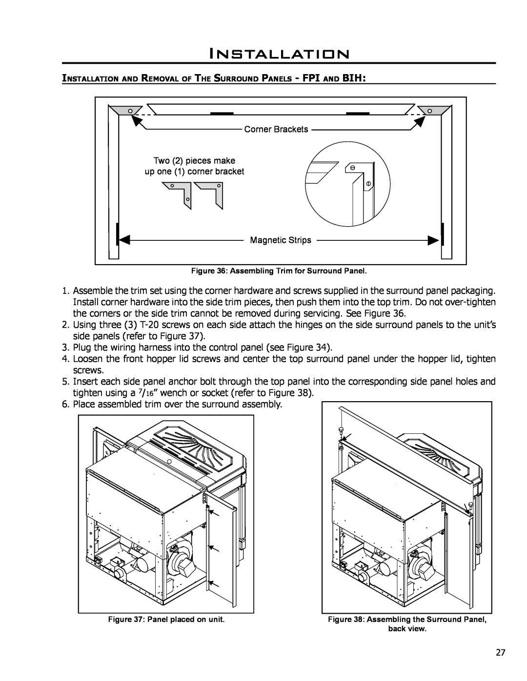 Enviro EF3 owner manual Installation, Corner Brackets, Two 2 pieces make, up one 1 corner bracket, Magnetic Strips 