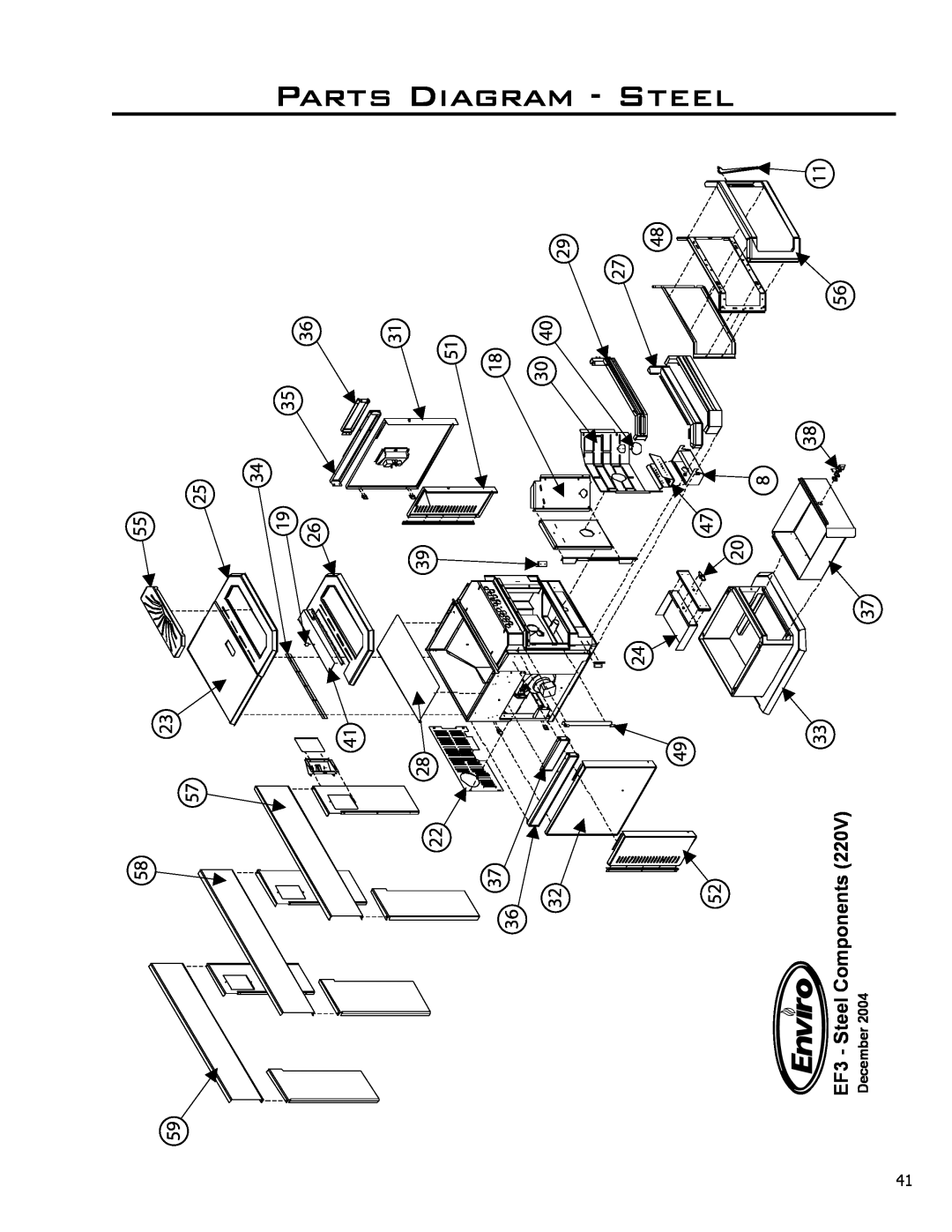Enviro owner manual Parts, Diagram - Steel, EF3 - Steel Components, December 