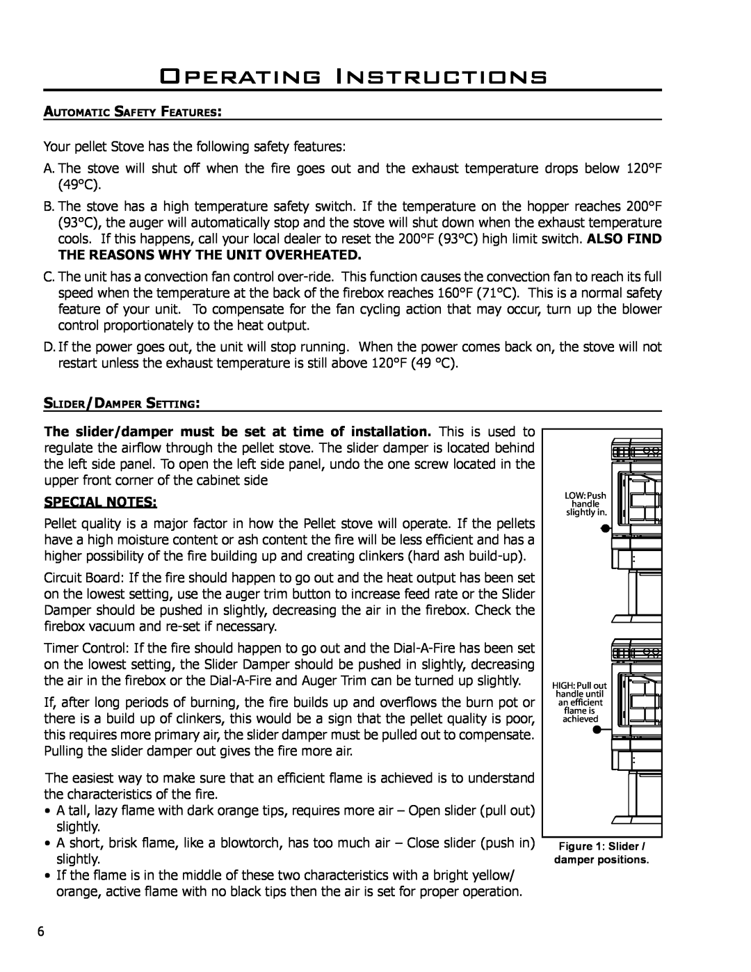 Enviro EF3 owner manual Operating Instructions, The Reasons Why The Unit Overheated, Special Notes 