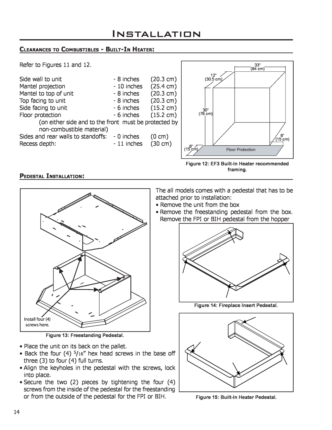 Enviro EF3 owner manual Installation, Refer to Figures 11 and 