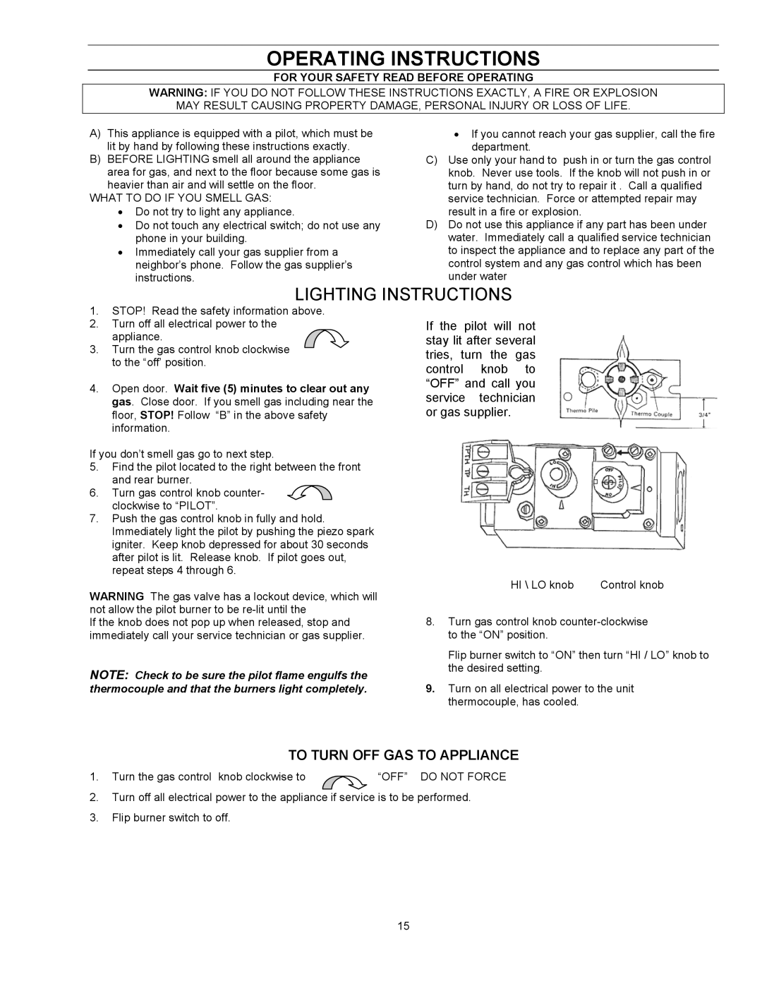 Enviro EG 33 owner manual Operating Instructions, For Your Safety Read Before Operating 