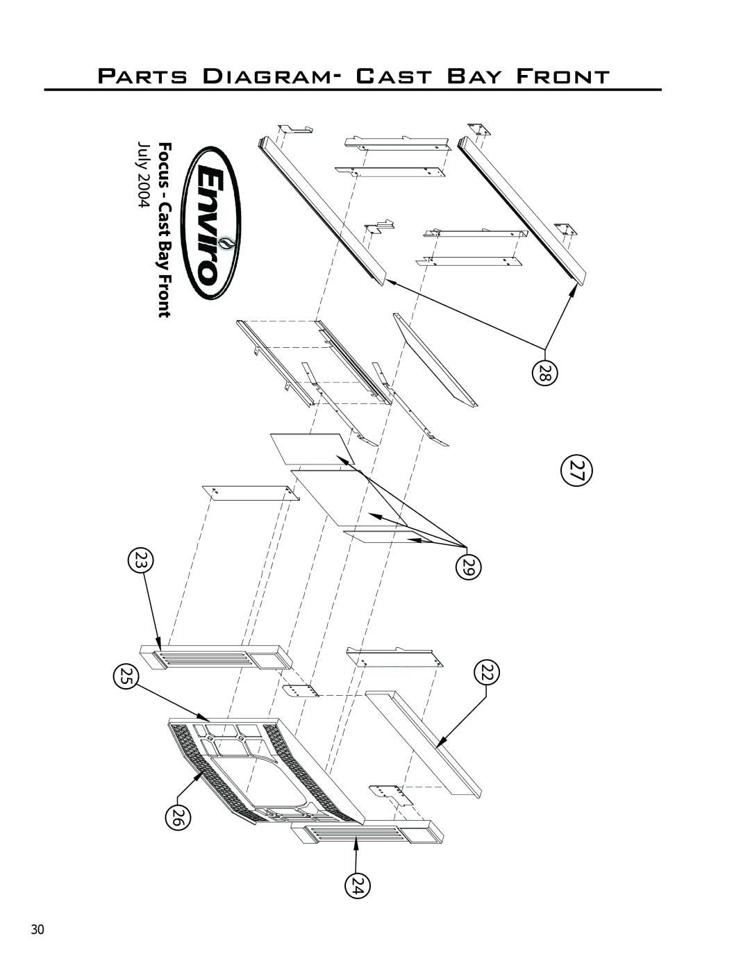 Enviro EG31-118 owner manual Parts Diagram- Cast Bay Front 