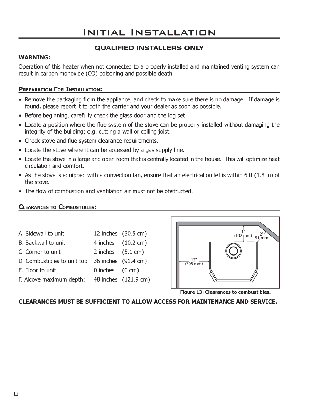 Enviro EG40-070 owner manual Initial Installation, Qualified Installers only 