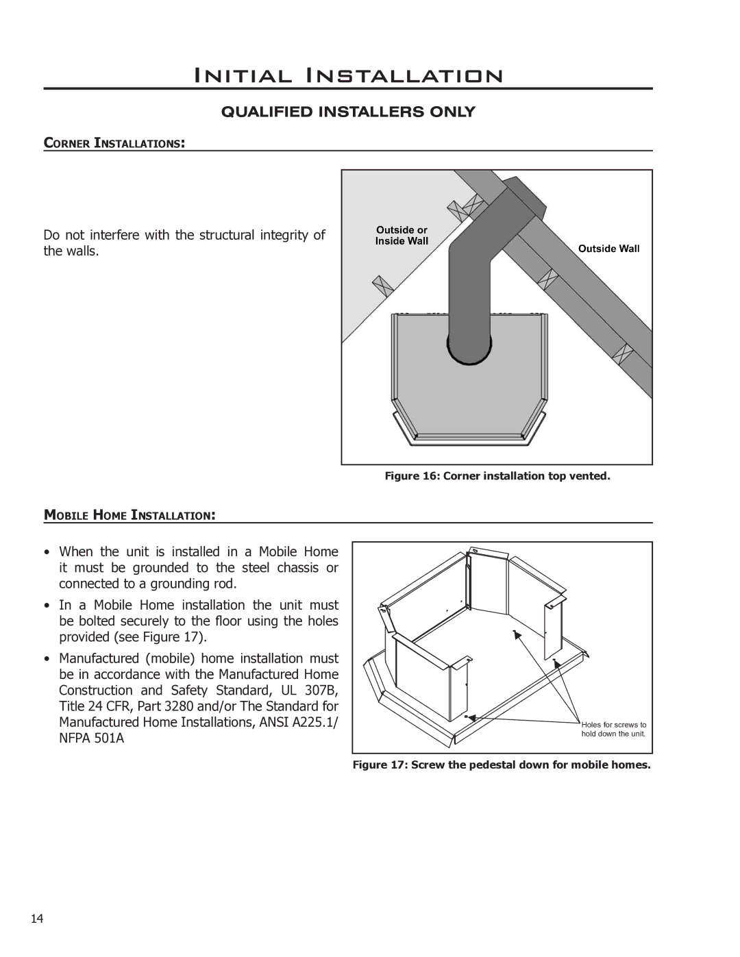 Enviro EG40-070 owner manual Do not interfere with the structural integrity of the walls 