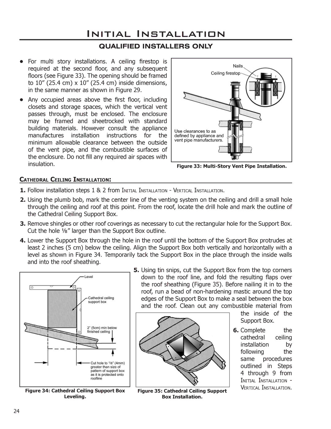 Enviro EG40-070 owner manual Insulation, Multi-Story Vent Pipe Installation 