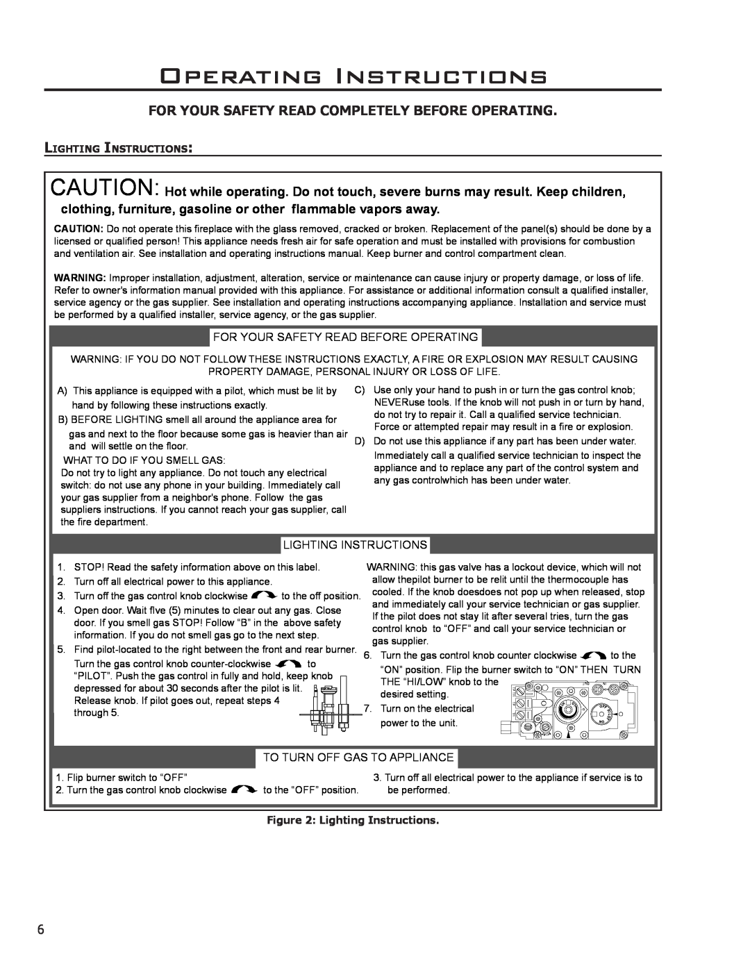 Enviro EG40-070 Operating Instructions, For Your Safety Read Completely Before Operating, Lighting Instructions 