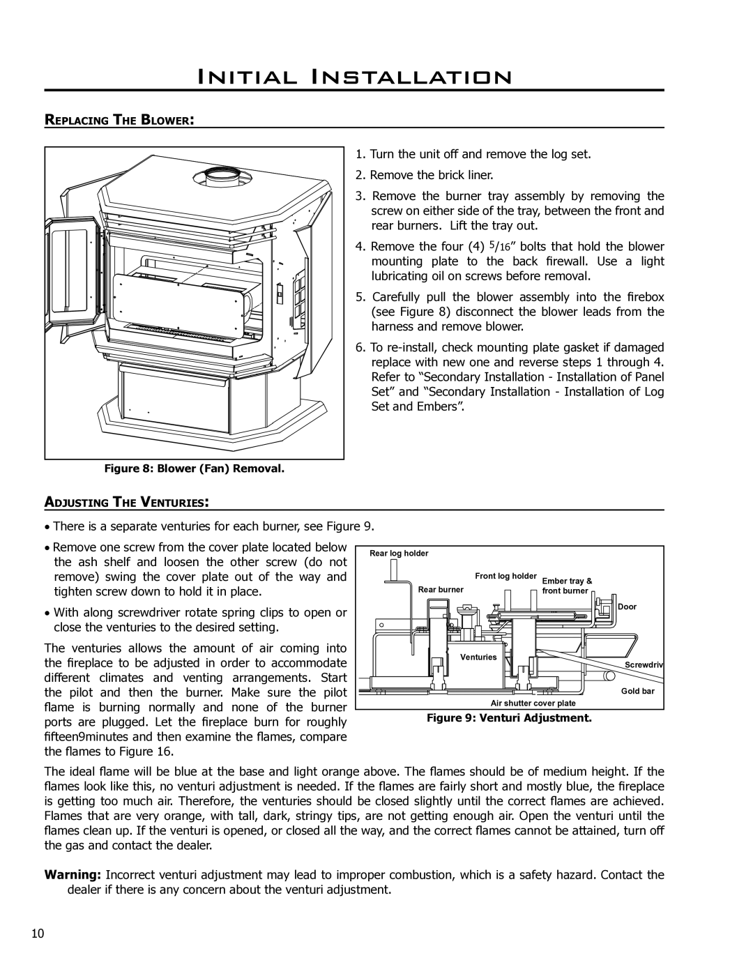 Enviro EG40-071 owner manual Turn the unit off and remove the log set 