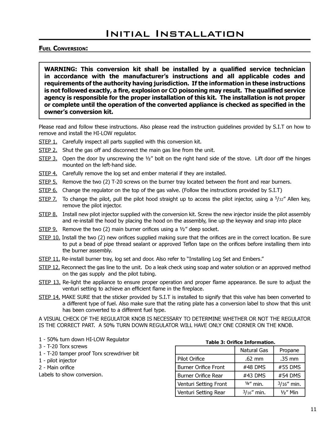 Enviro EG40-071 owner manual 50% turn down HI-LOW Regulator 