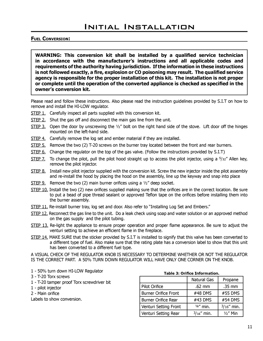 Enviro EG40 BV owner manual 50% turn down HI-LOW Regulator 