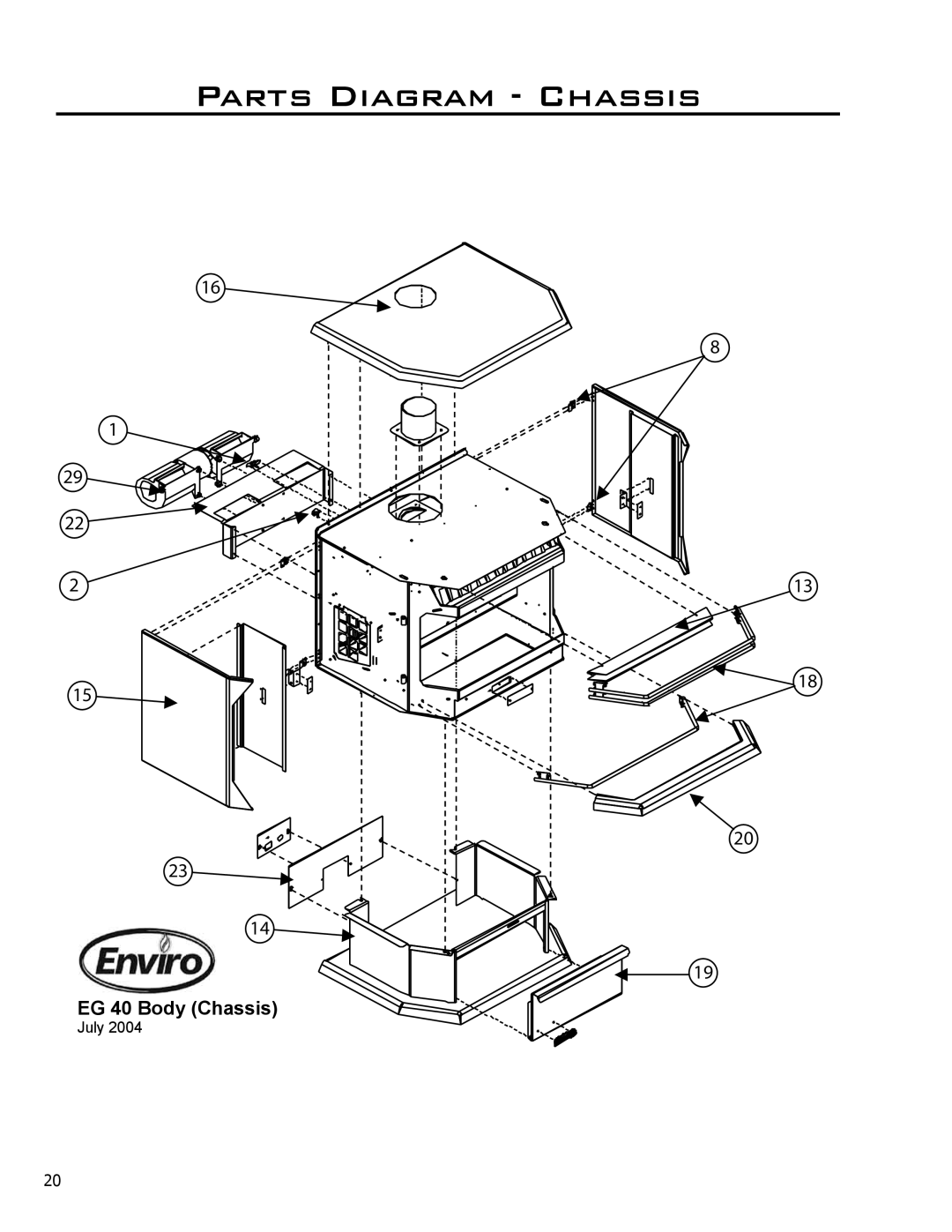 Enviro EG40 BV owner manual Parts Diagram Chassis 