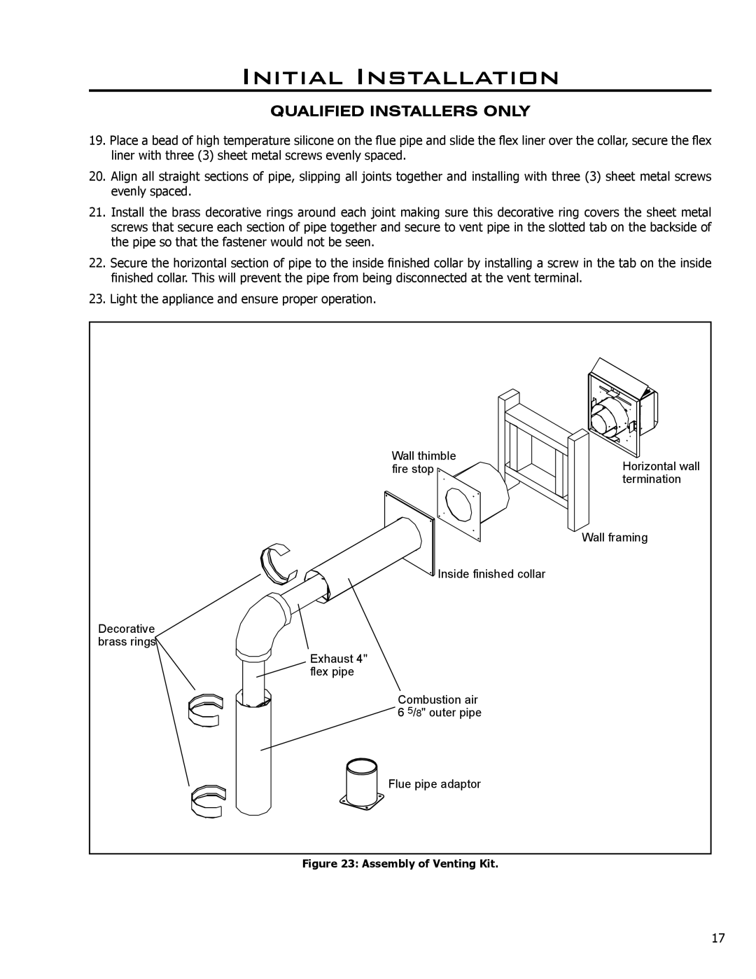 Enviro C-10365, EG40 DV owner manual Assembly of Venting Kit 