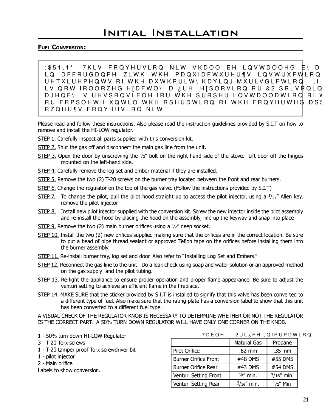 Enviro C-10365, EG40 DV owner manual 50% turn down HI-LOW Regulator 