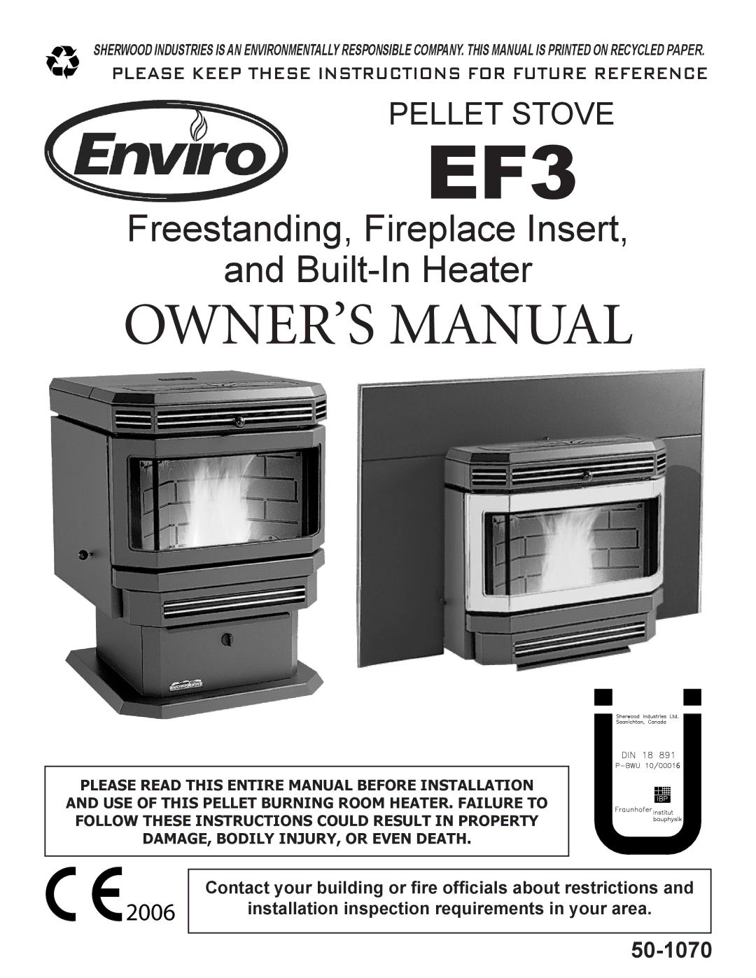 Enviro EP3 owner manual EF3 