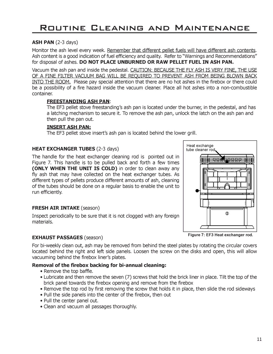 Enviro EP3 owner manual Freestanding ASH PAN, Insert ASH PAN 