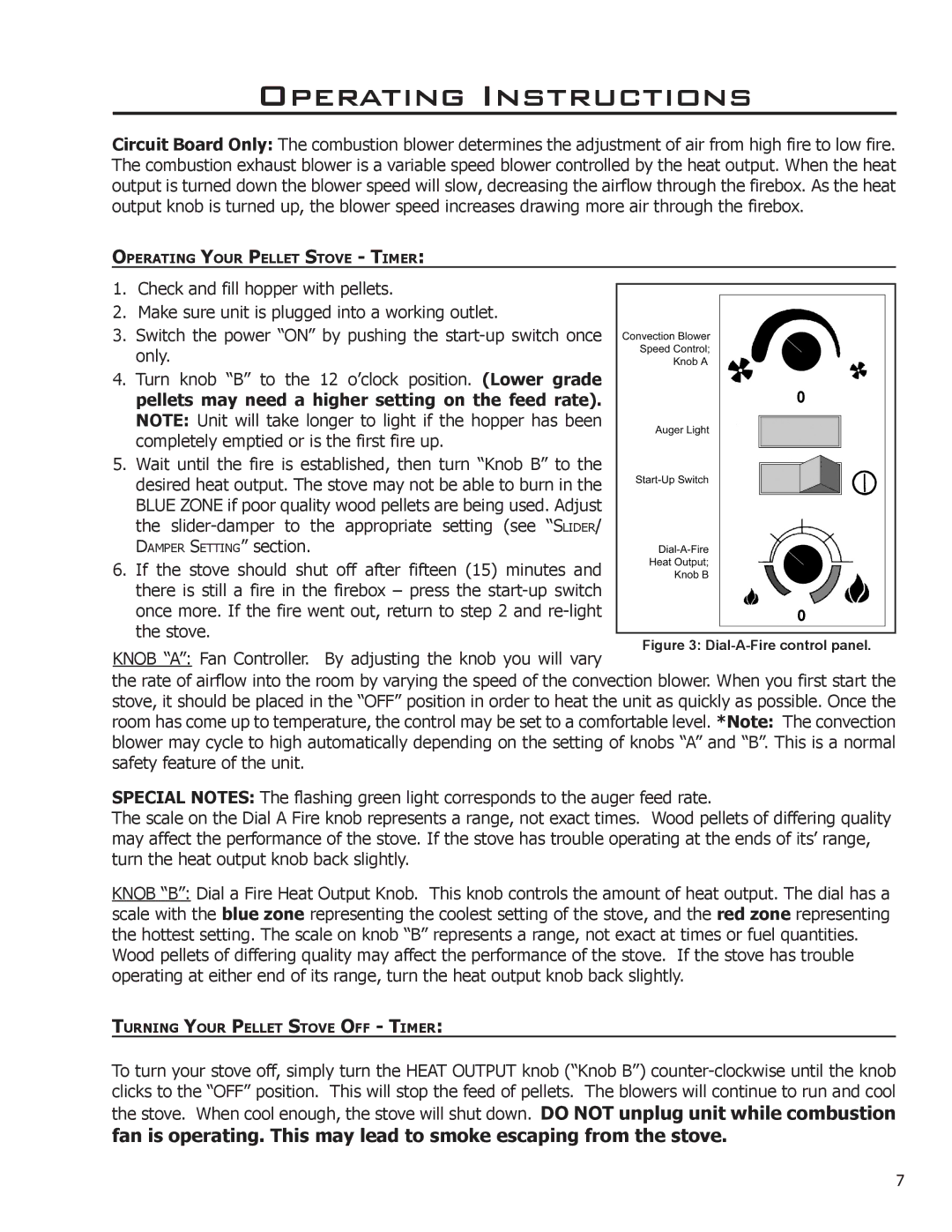 Enviro EP3 owner manual Dial-A-Fire control panel 