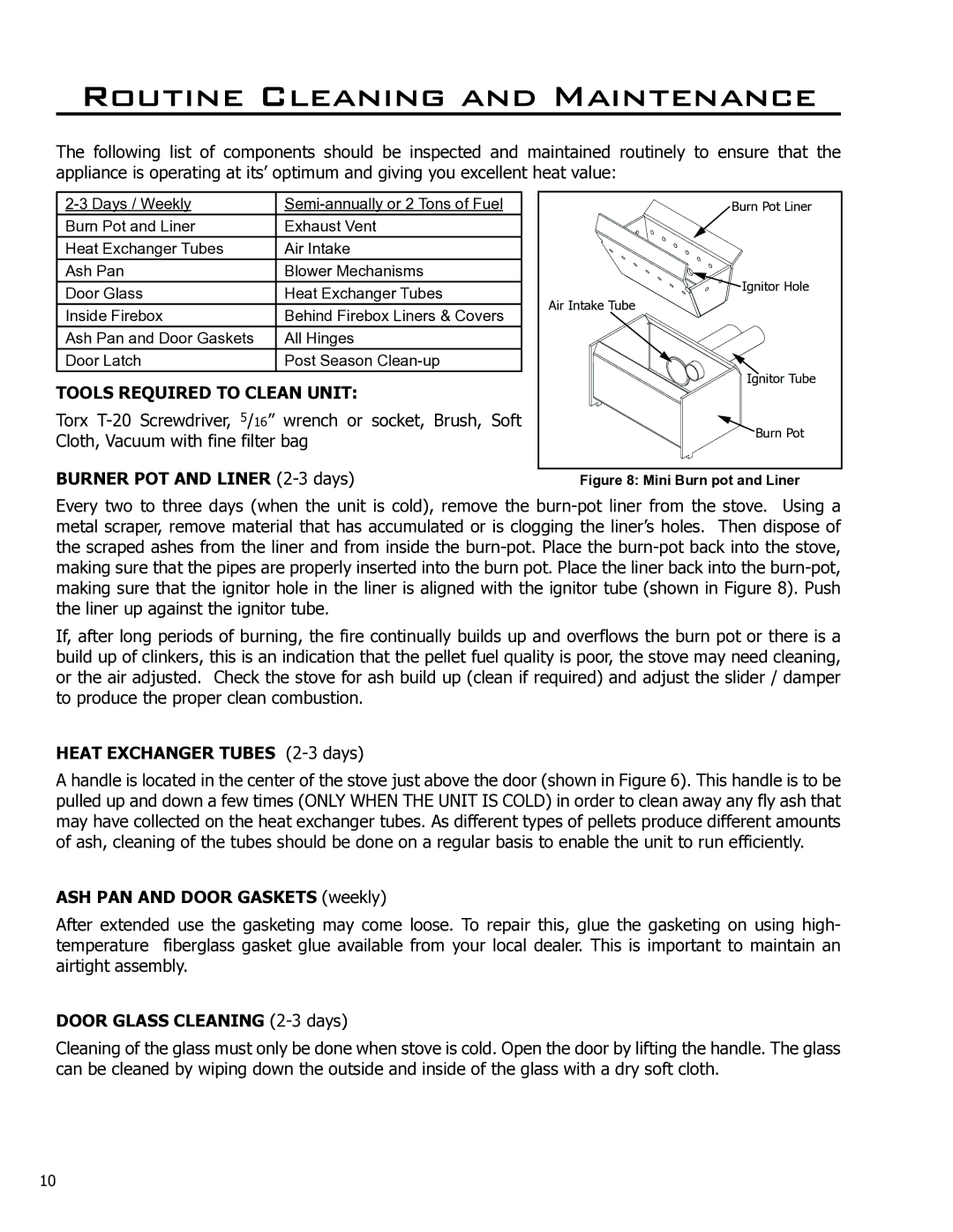 Enviro Mini A owner manual Routine Cleaning and Maintenance, Tools Required to Clean Unit 