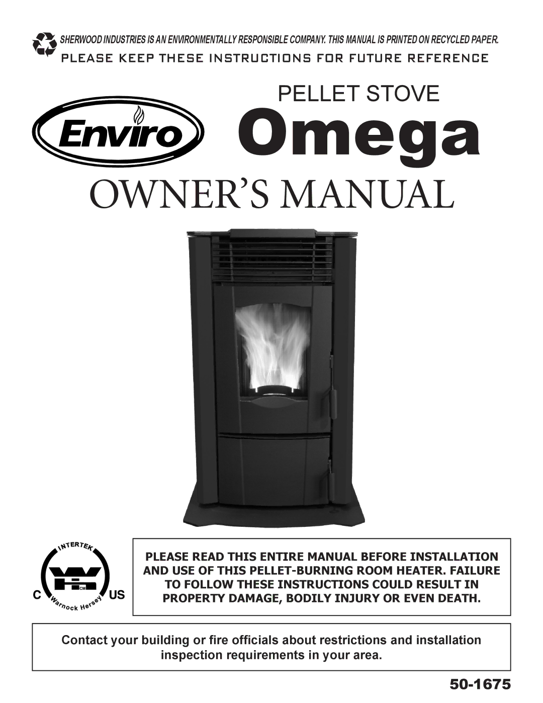 Enviro C-11407, 50-1675, C-11256 owner manual Omega 