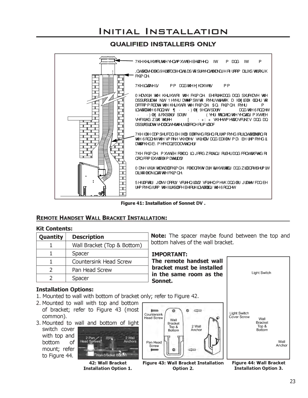 Enviro C-11089, Sonnet owner manual Wall Bracket Top & Bottom 