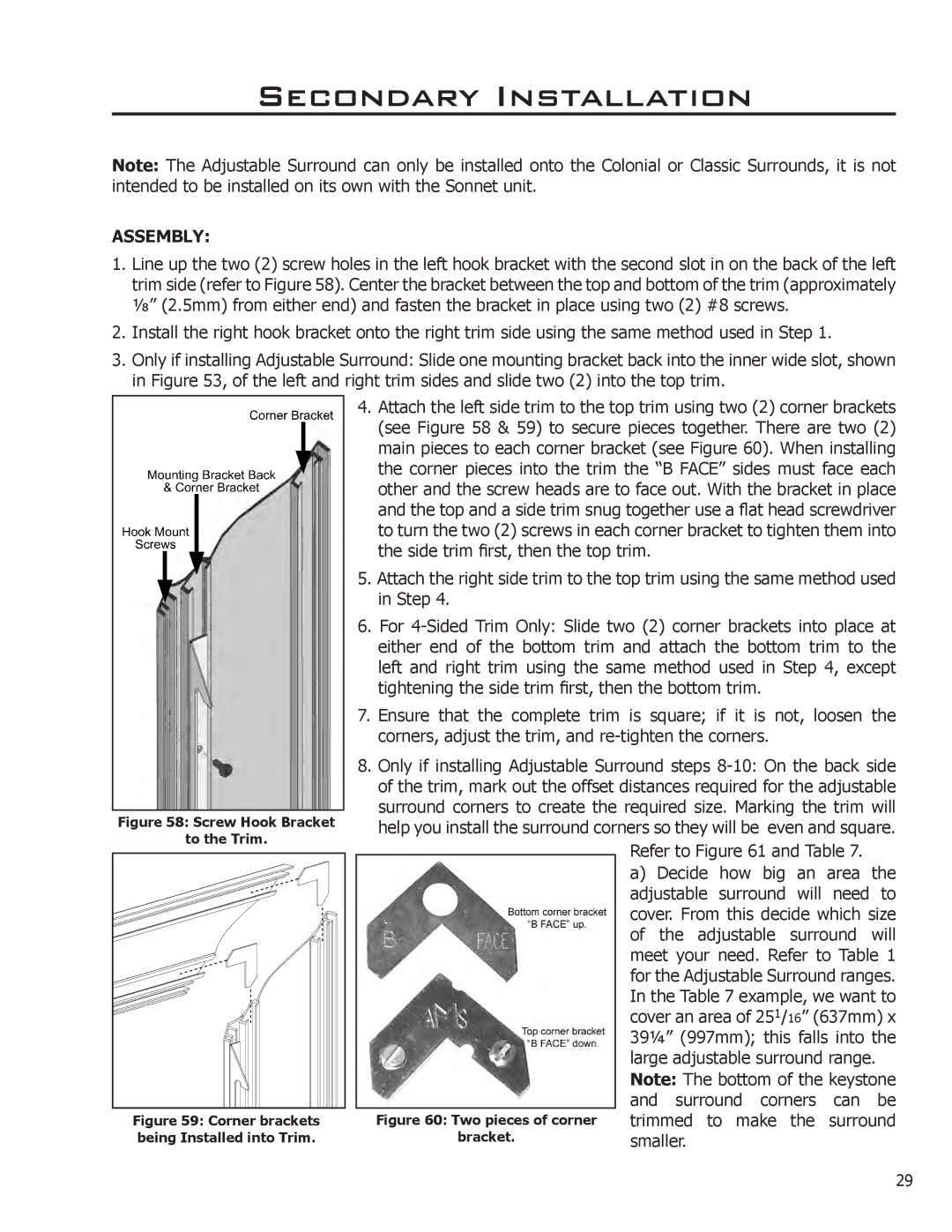 Enviro C-11089, Sonnet owner manual Assembly, Screw Hook Bracket To the Trim 