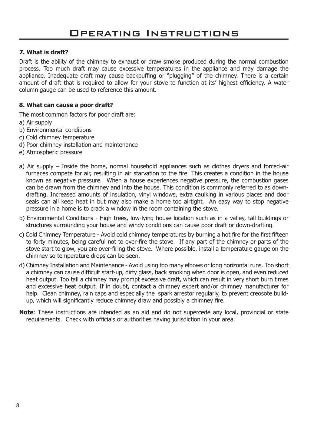 Enviro 1200-V Insert, Venice, 1700-V Insert owner manual What is draft?, What can cause a poor draft? 