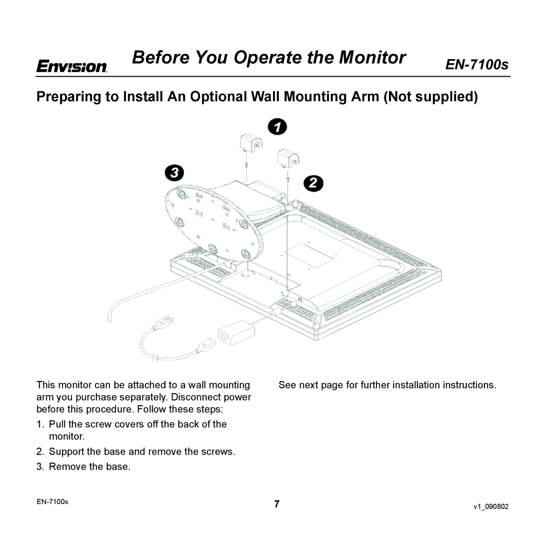 Envision Peripherals EN-7100S user manual Before You Operate the Monitor 