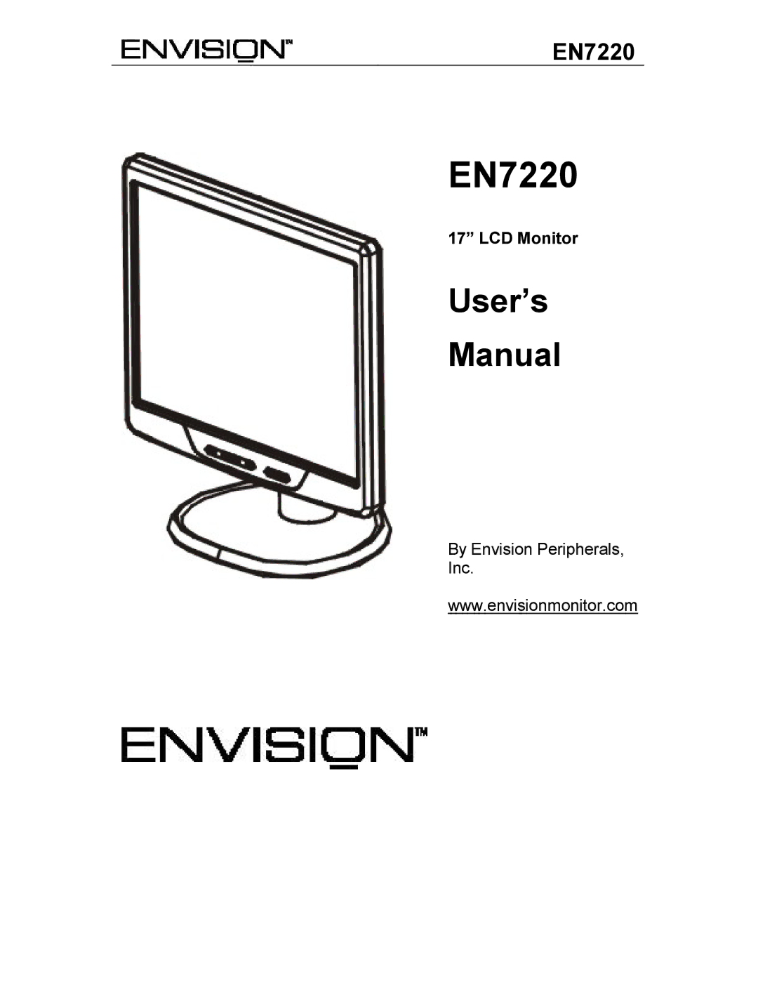 Envision Peripherals EN7220 user manual LCD Monitor 