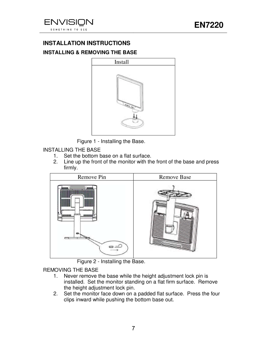 Envision Peripherals EN7220 user manual Installation Instructions 