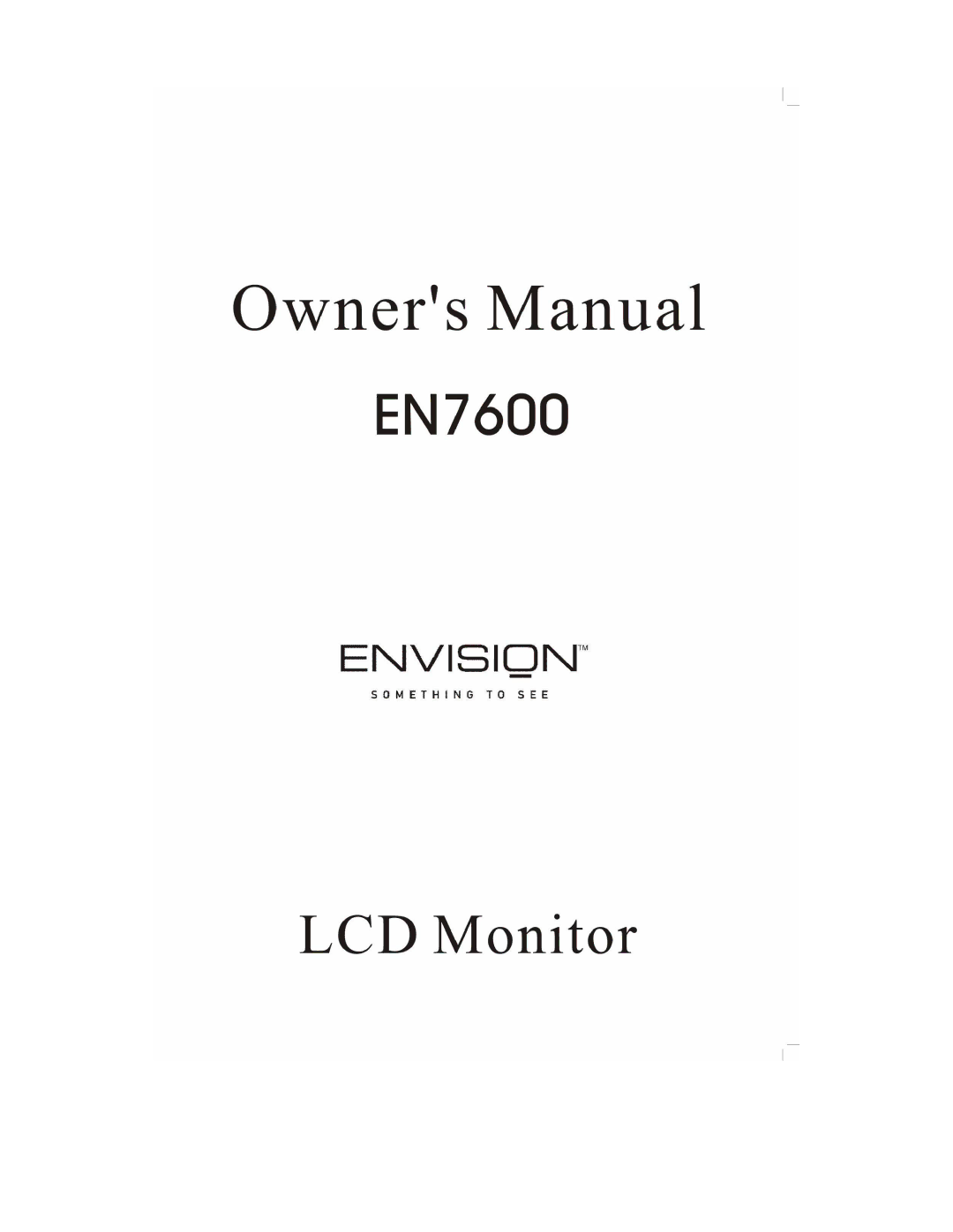 Envision Peripherals EN7600 manual 