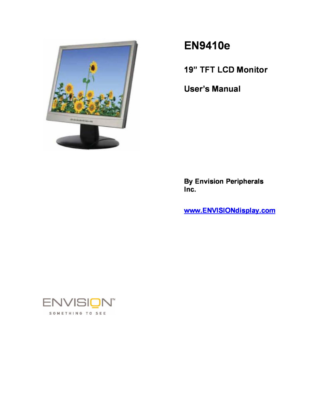 Envision Peripherals EN9410e user manual TFT LCD Monitor Users Manual 