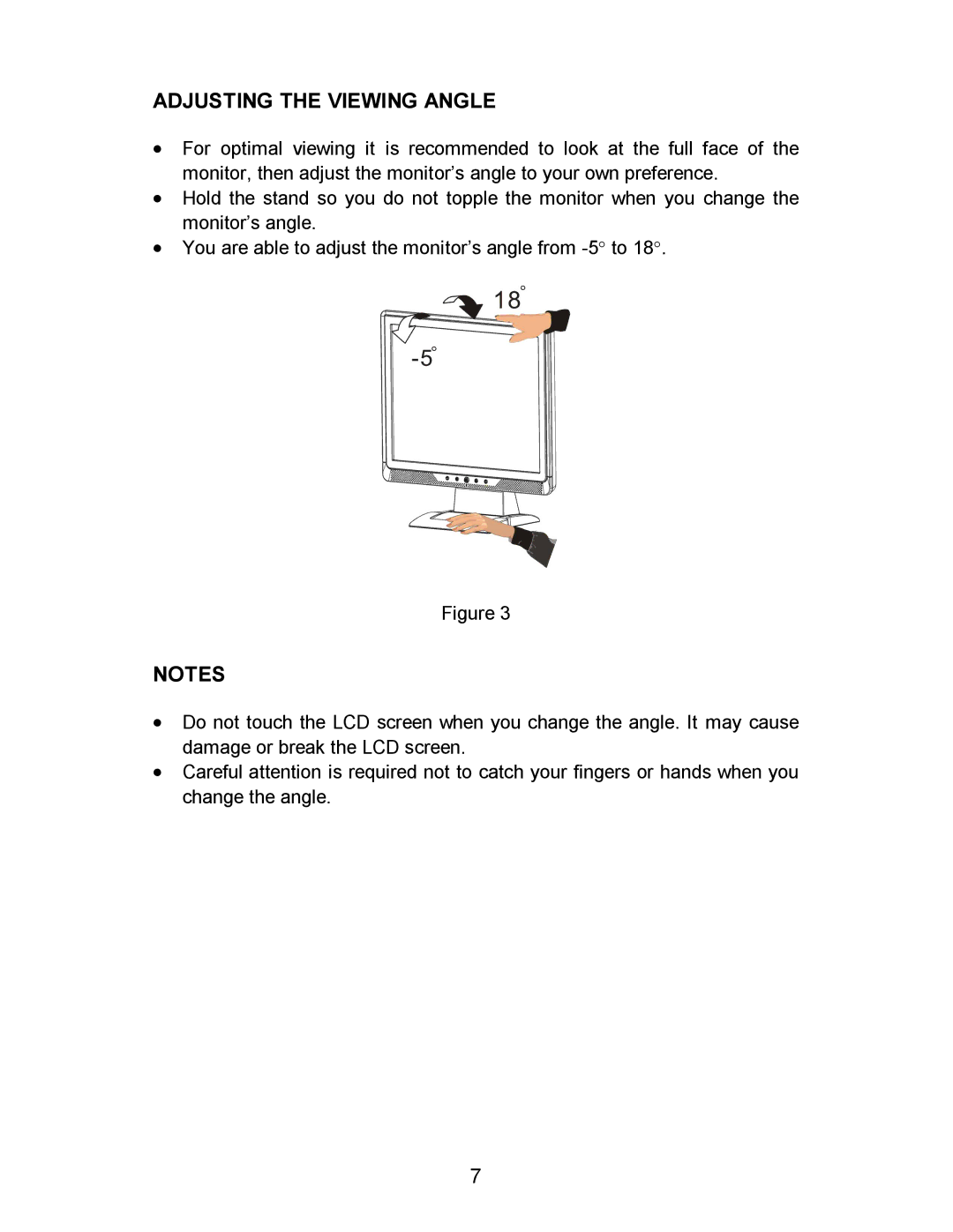 Envision Peripherals EN9600 manual Adjusting the Viewing Angle 