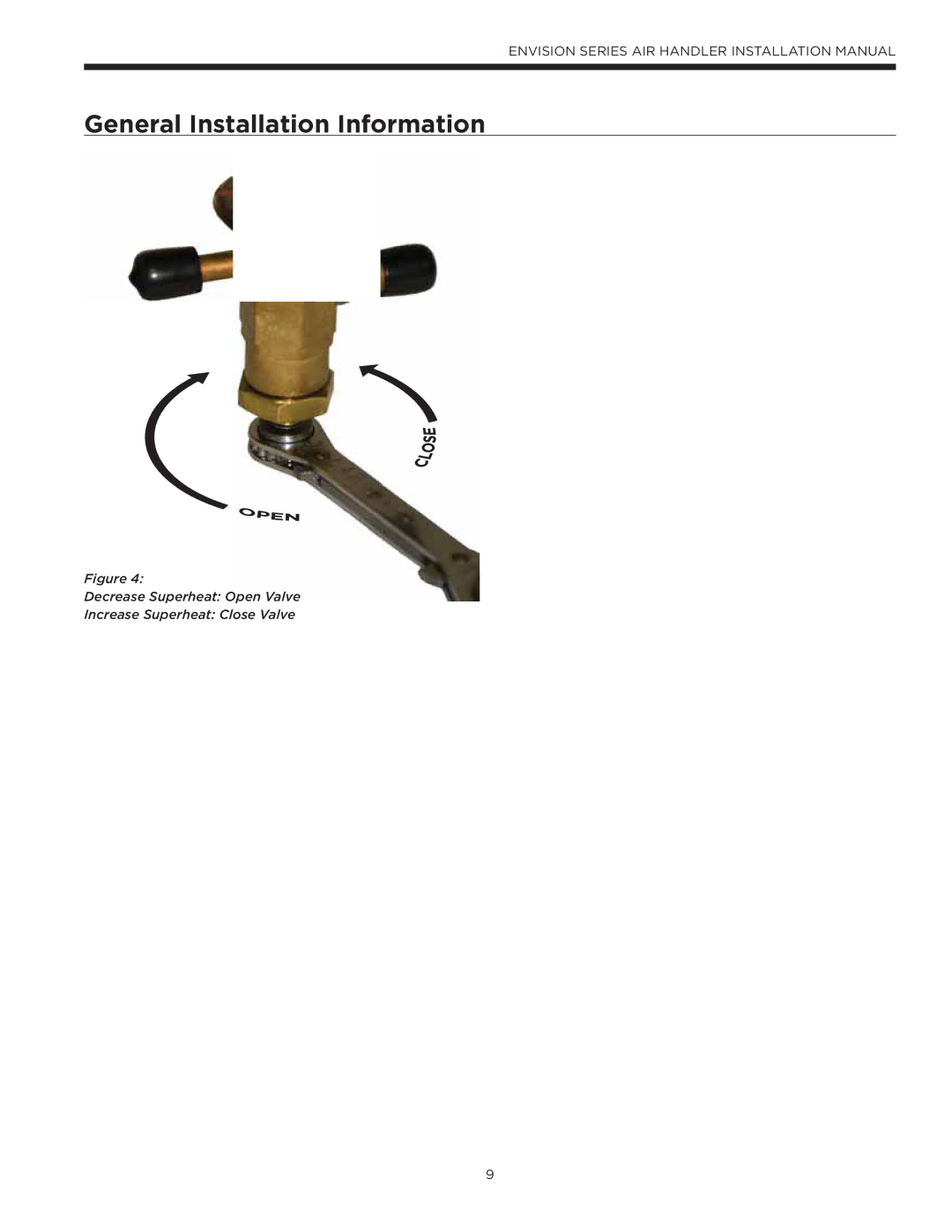 Envision Peripherals IM1603 installation manual Decrease Superheat Open Valve Increase Superheat Close Valve 