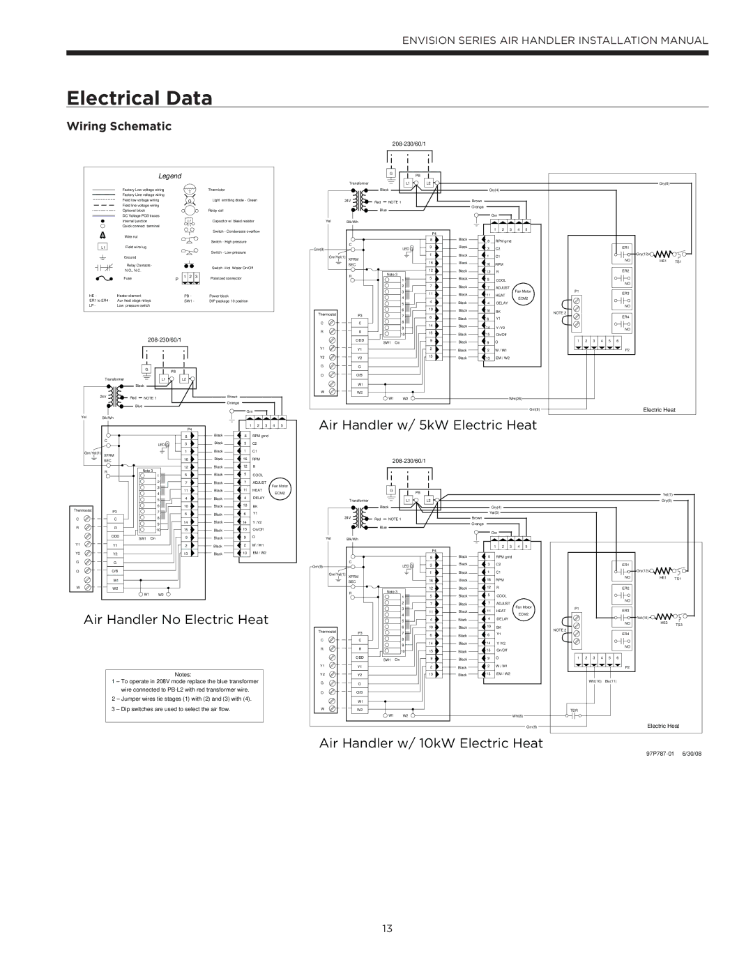 Envision Peripherals IM1603 installation manual Wiring Schematic, 208-230/60/1 